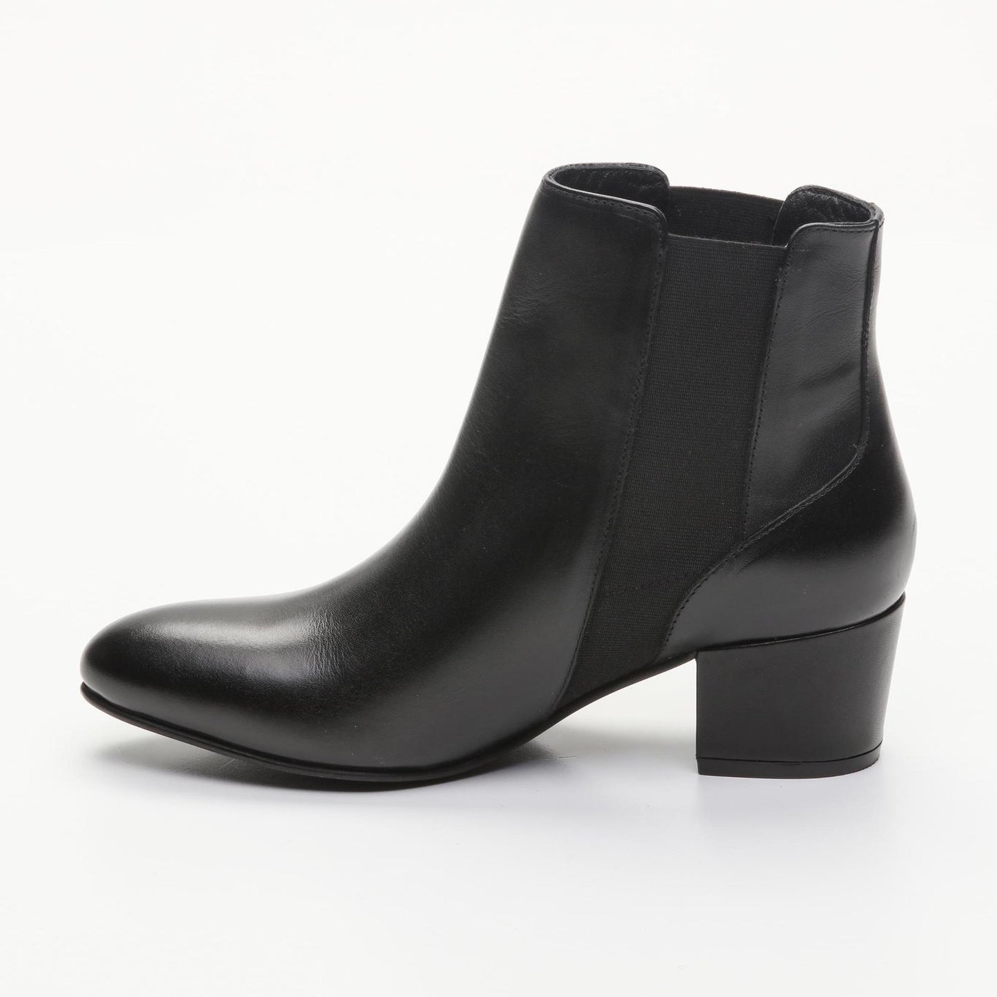 AIRES bottines à talon en cuir noir