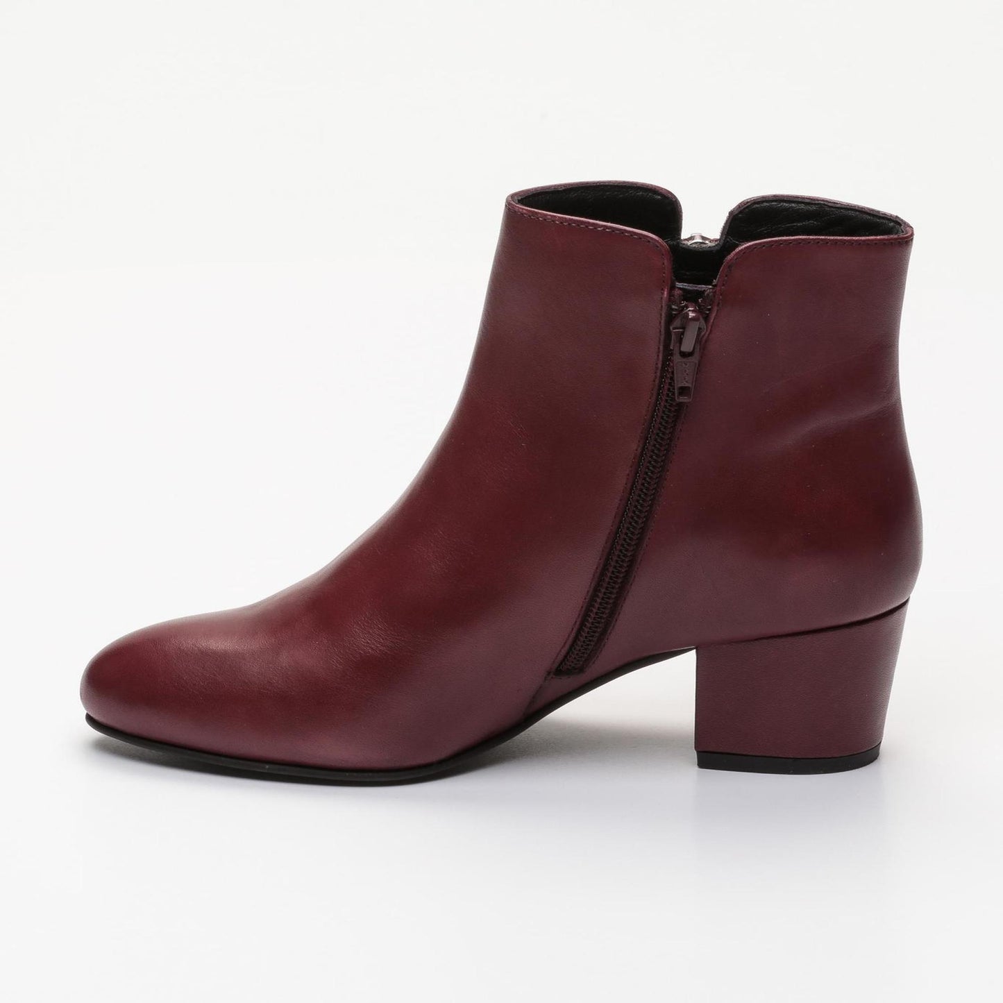 ALEMANY bottines à talon en cuir bordeaux