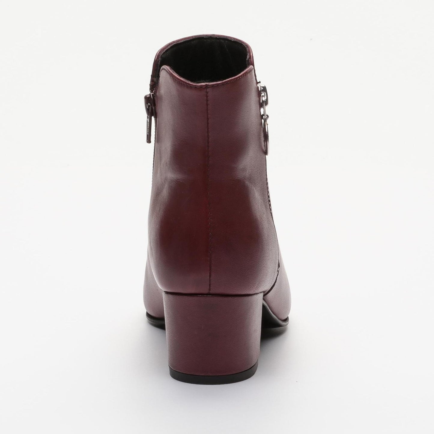 ALEMANY bottines à talon en cuir bordeaux
