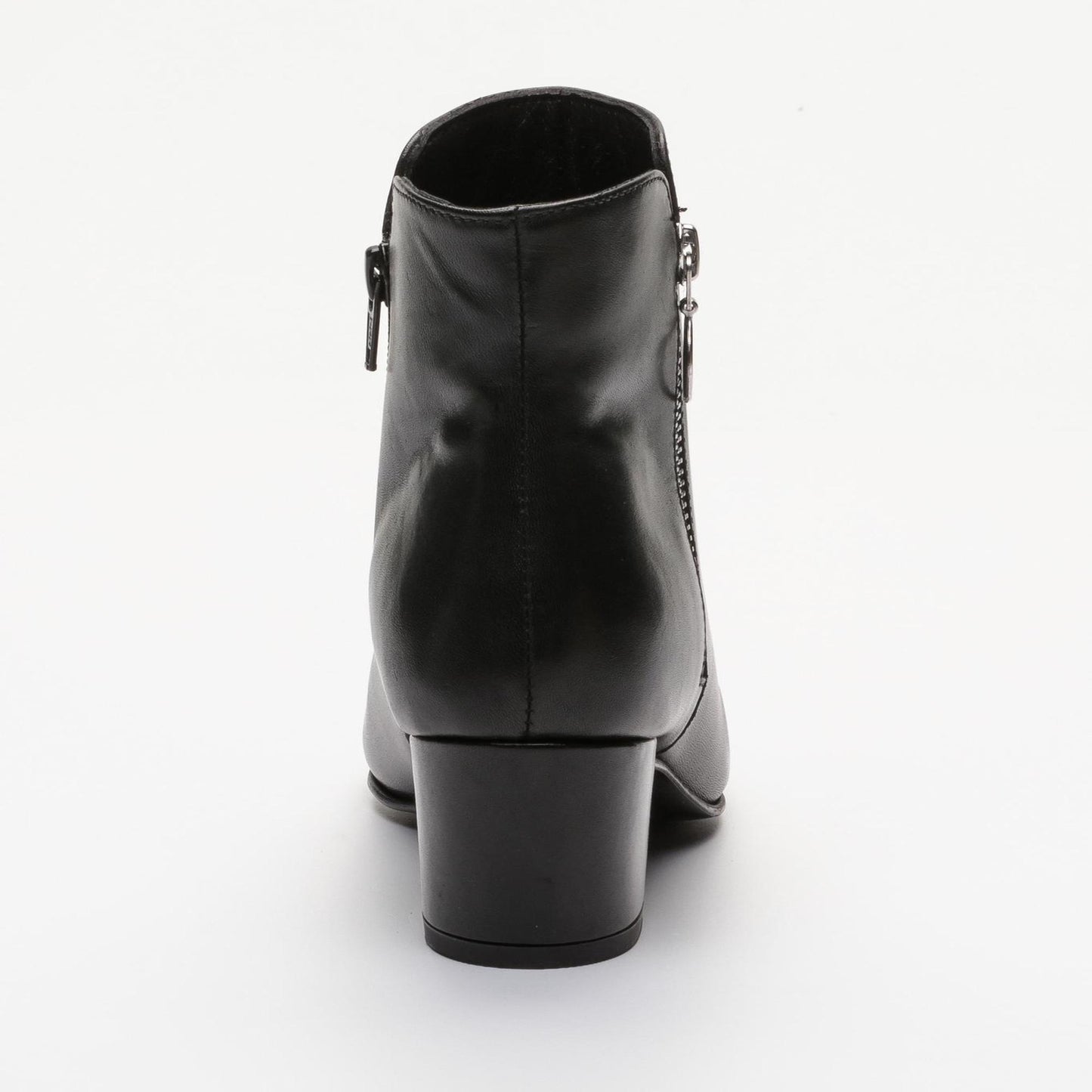 ALEMANY bottines à talon en cuir noir