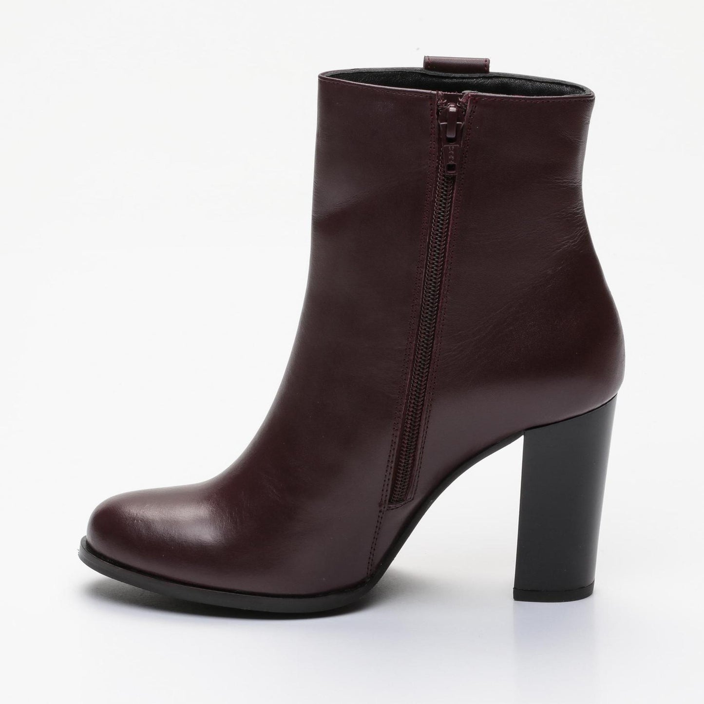 ALIZEE bottines à talon en cuir bordeaux