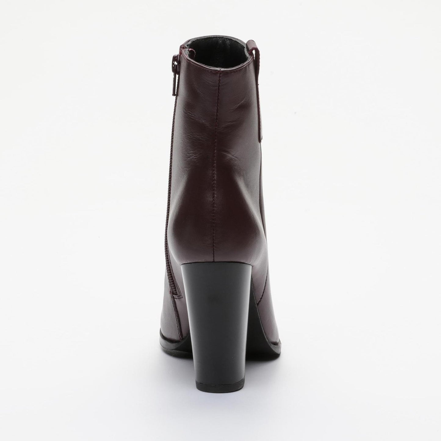 ALIZEE bottines à talon en cuir bordeaux
