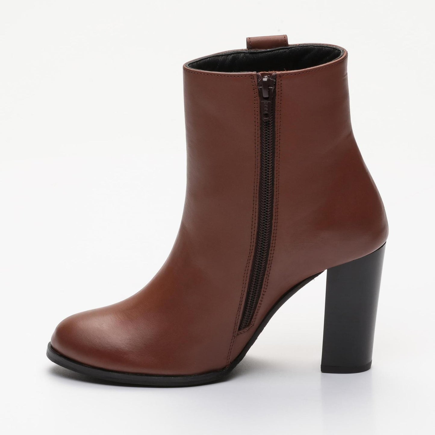 ALIZEE bottines à talon en cuir cognac