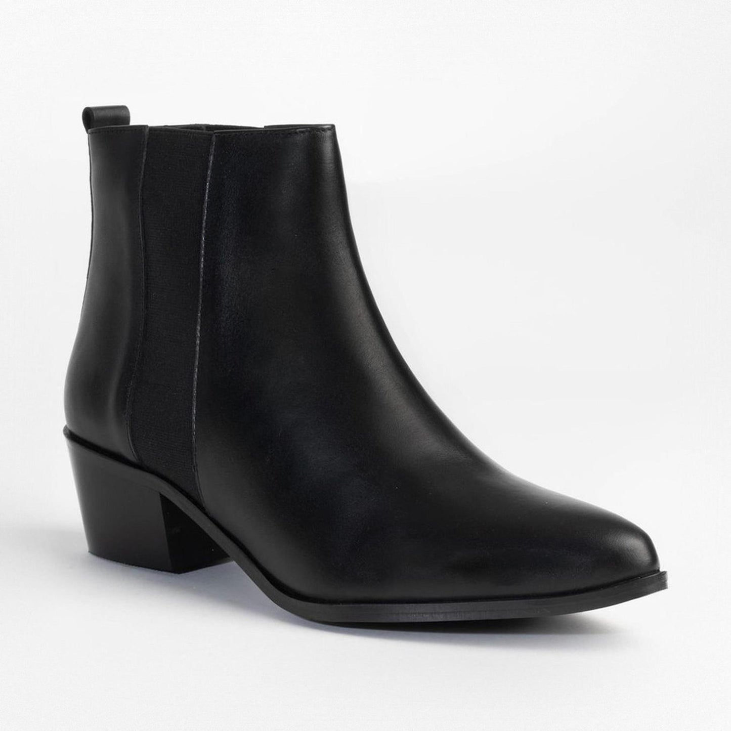 AMBRE bottines à talon en cuir noir