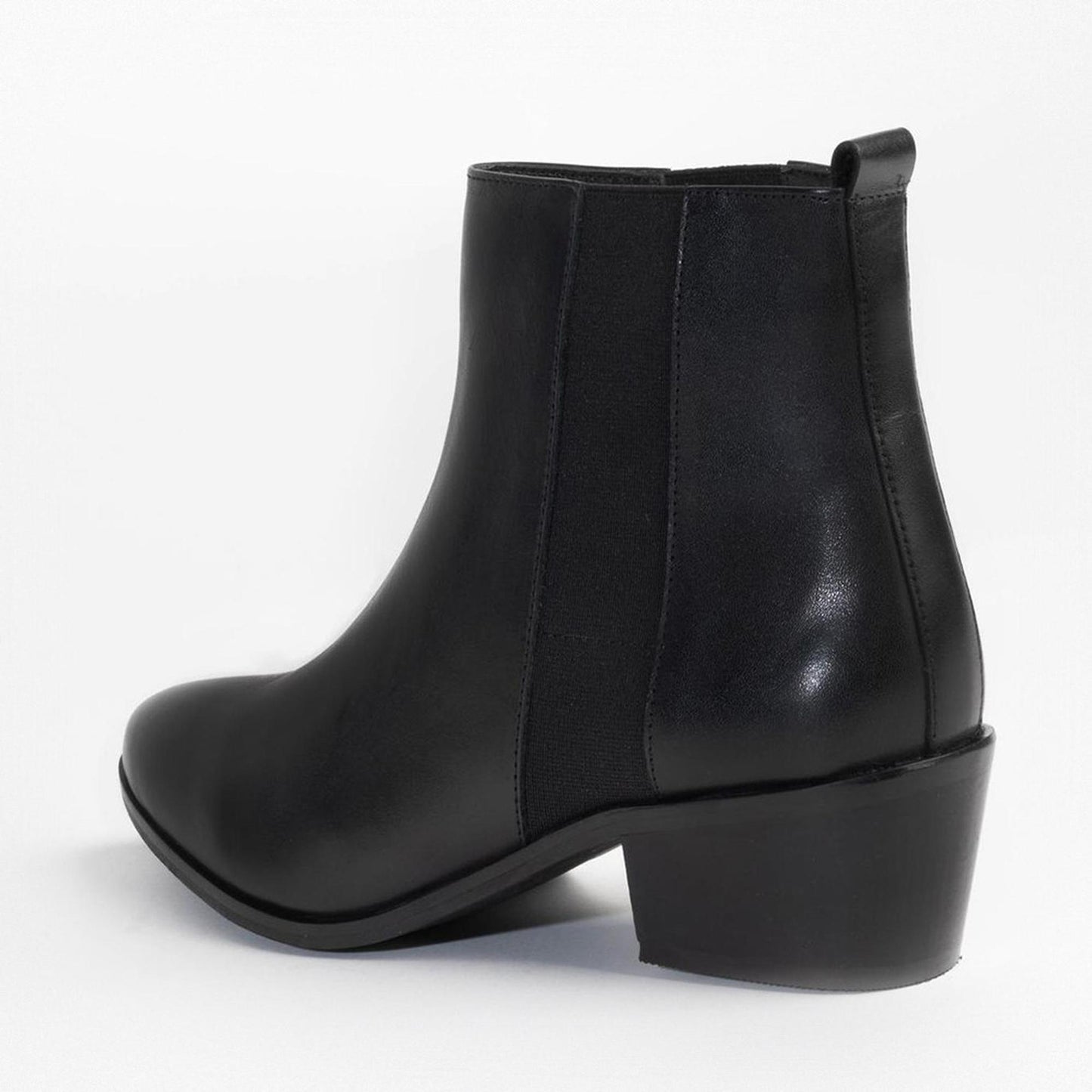 AMBRE bottines à talon en cuir noir