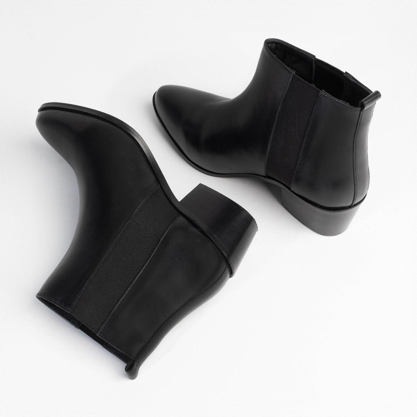 AMBRE bottines à talon en cuir noir