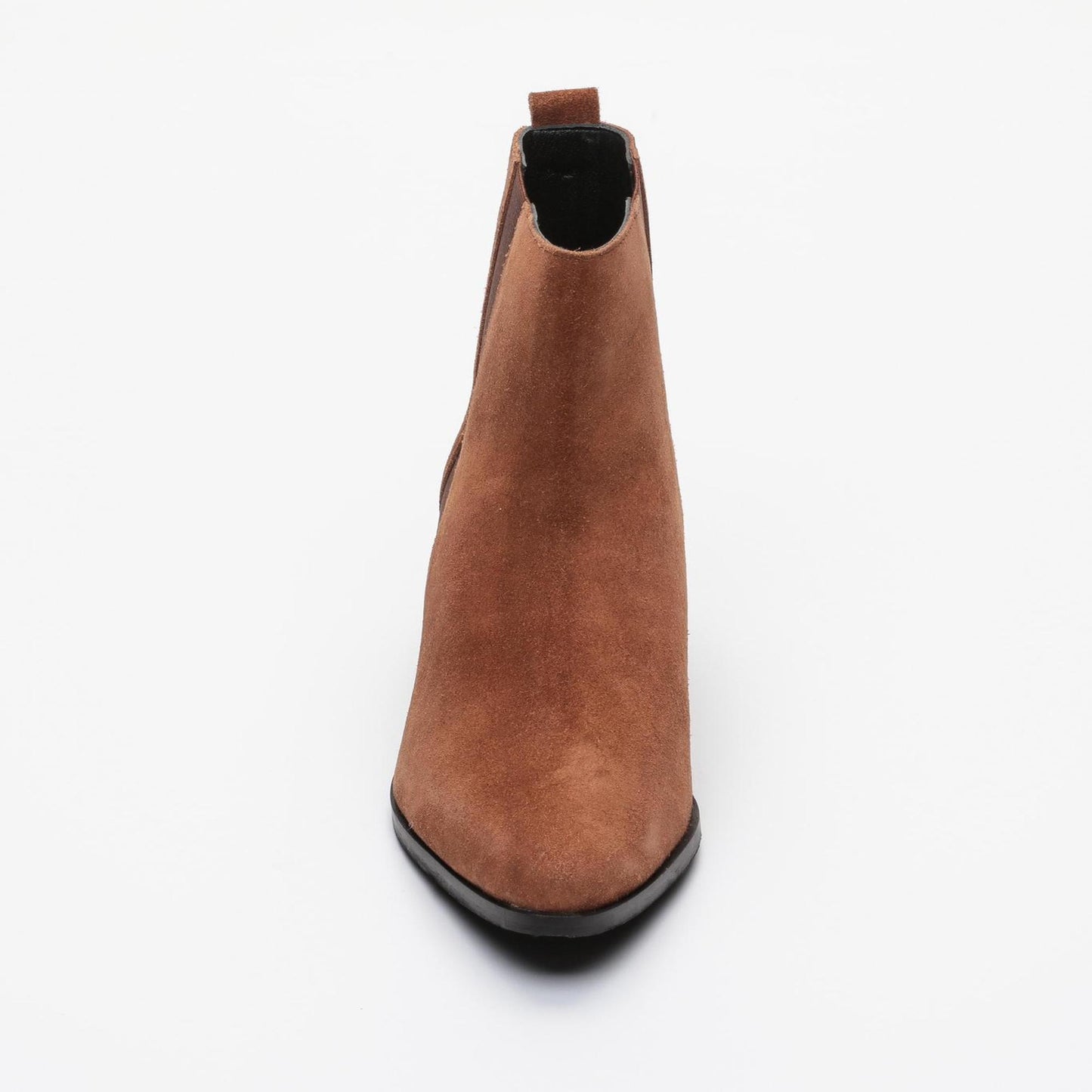 AMBRE bottines à talon en cuir tabac