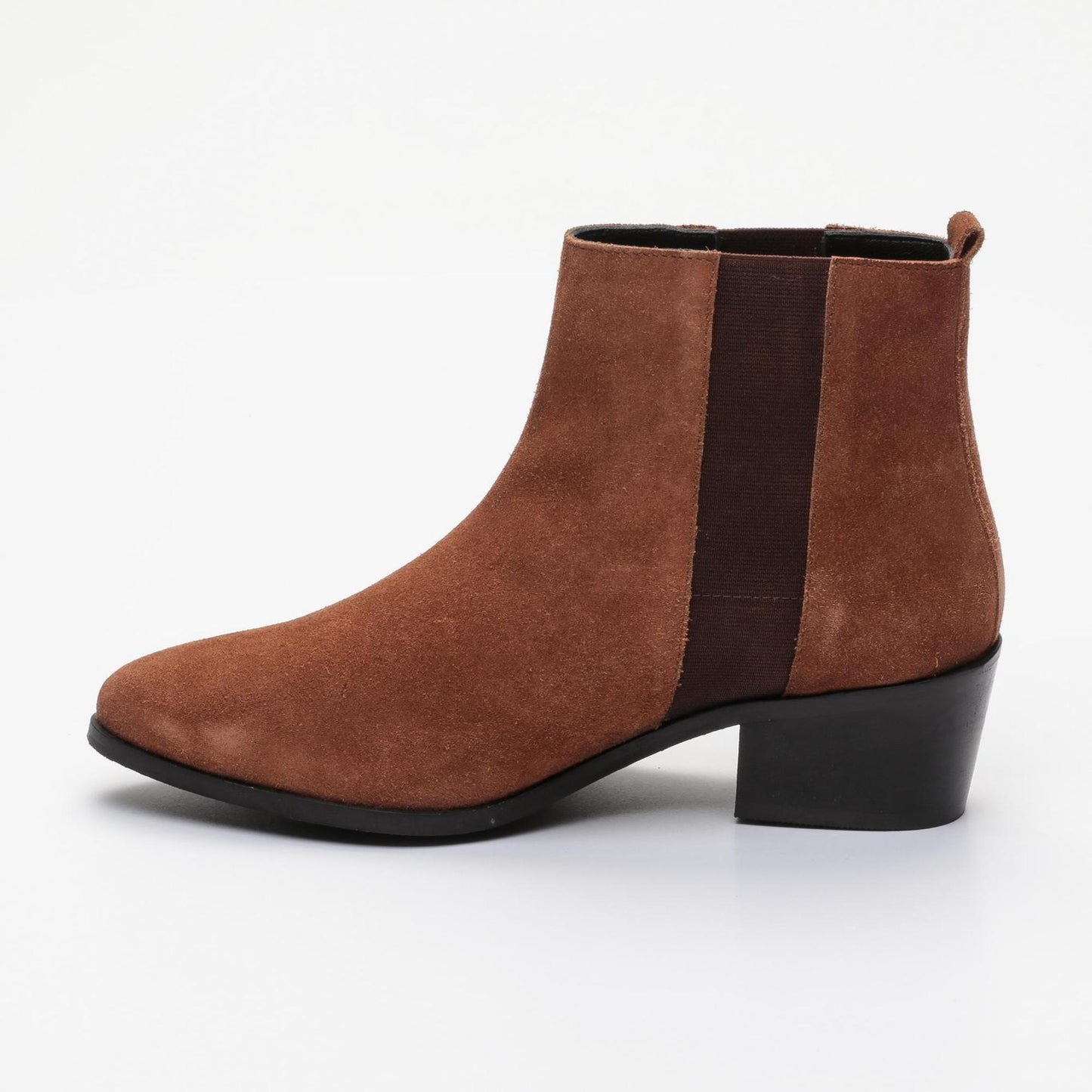 AMBRE bottines à talon en cuir tabac