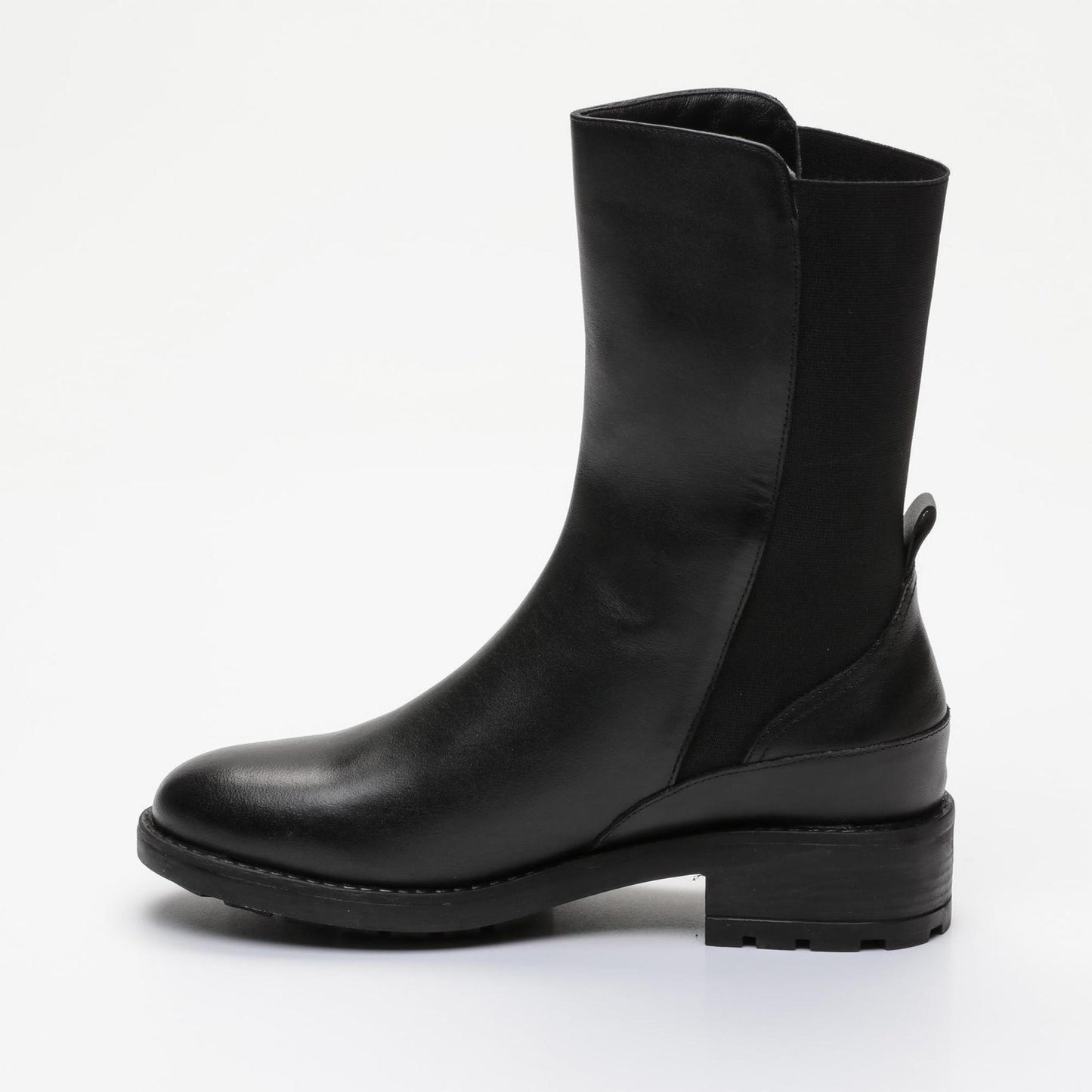 AMELIA bottines à talon en cuir noir