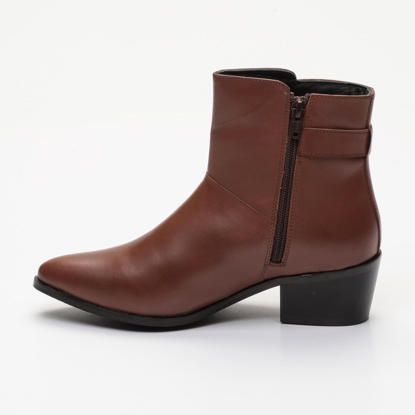ANAIS bottines à talon en cuir cognac