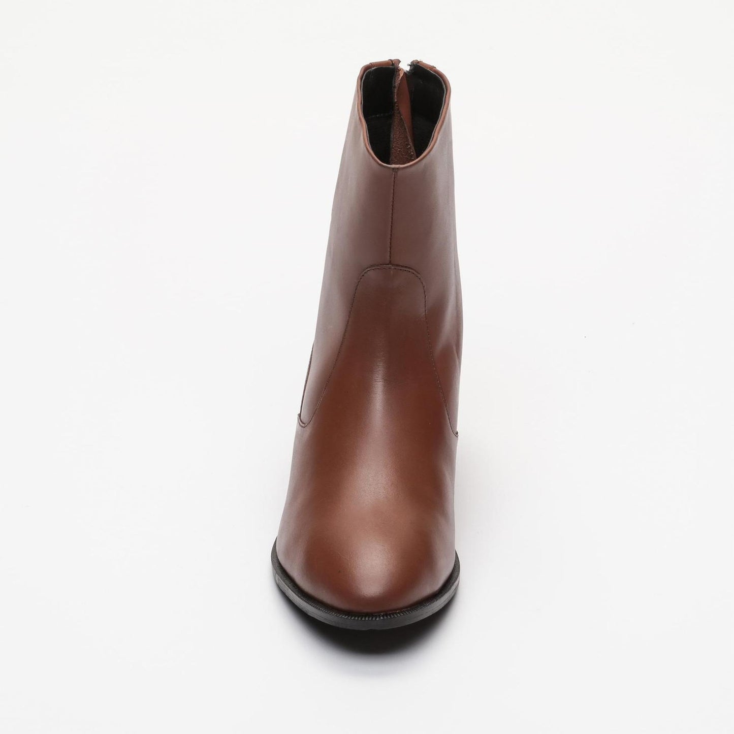 ANNA bottines à talon en cuir cognac