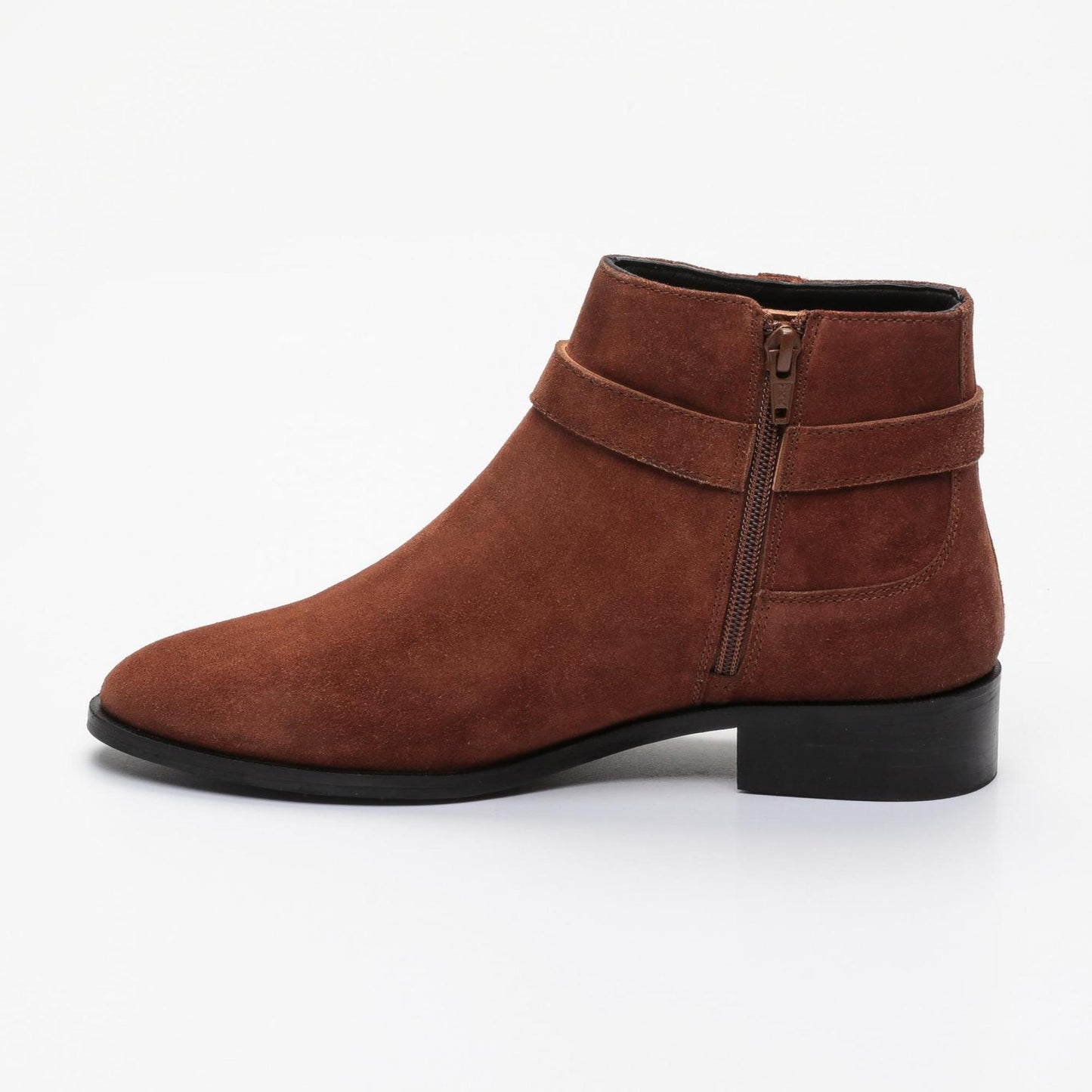 APOLO bottines à talon en cuir tabac