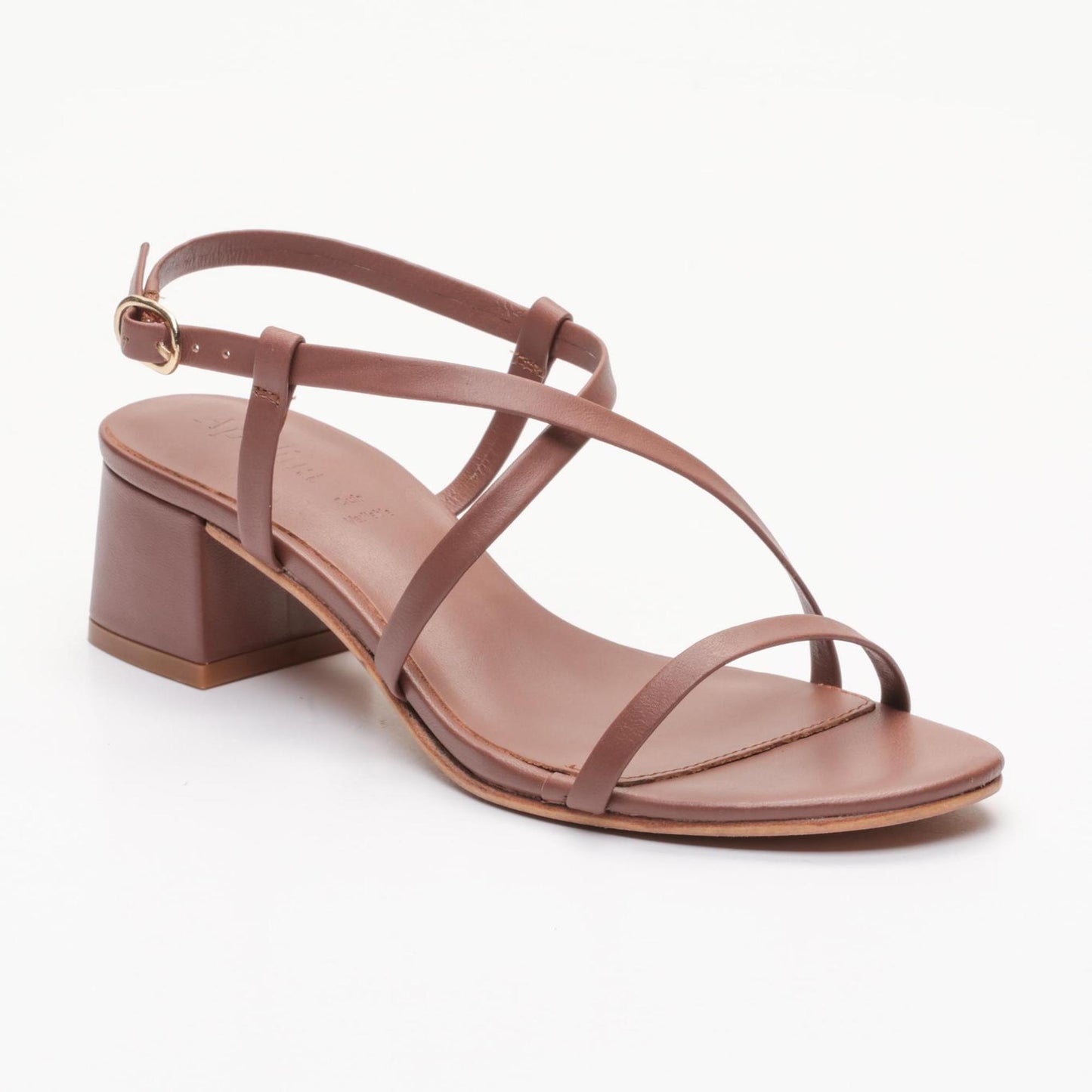 GLORIA sandales à talon en cuir camel