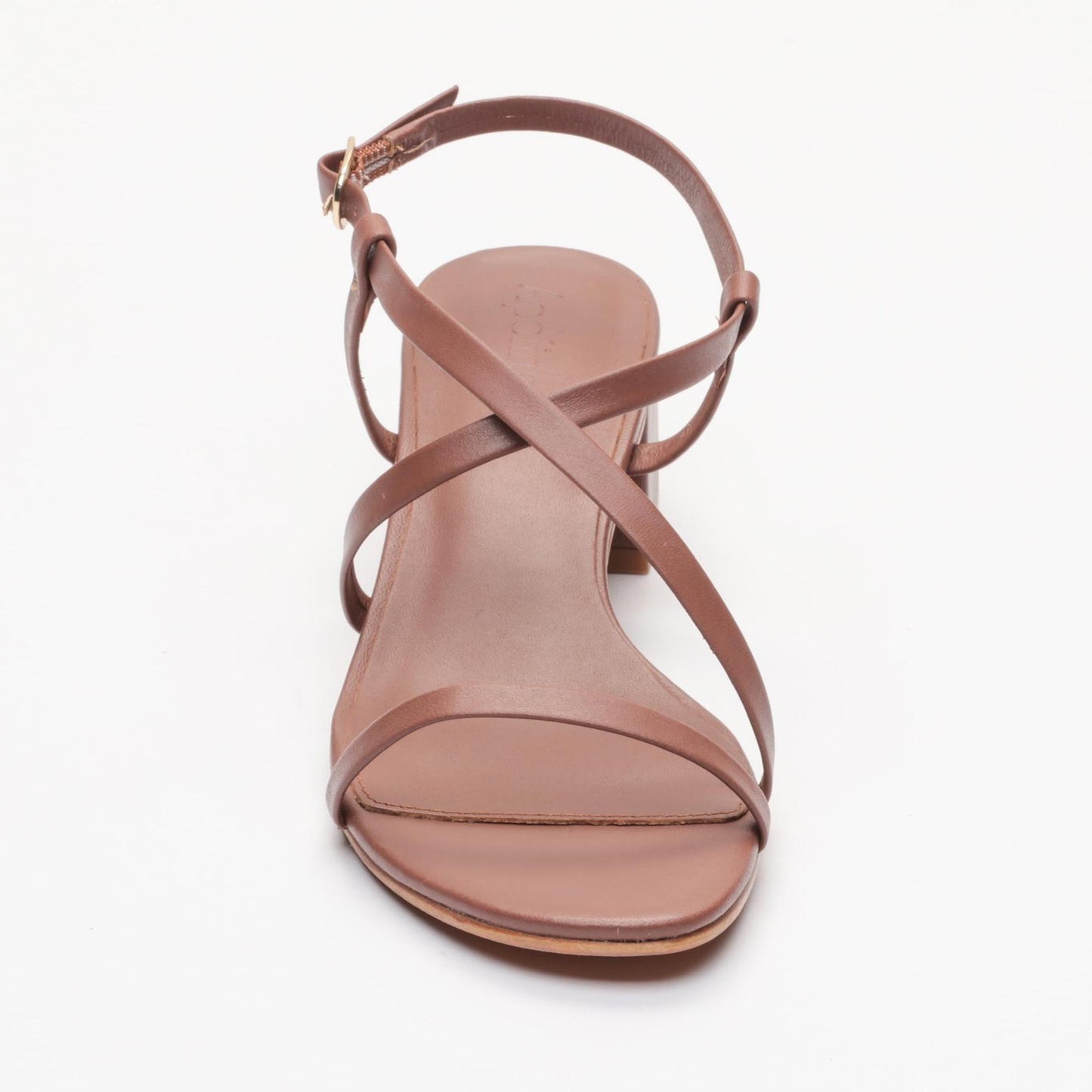 GLORIA sandales à talon en cuir camel
