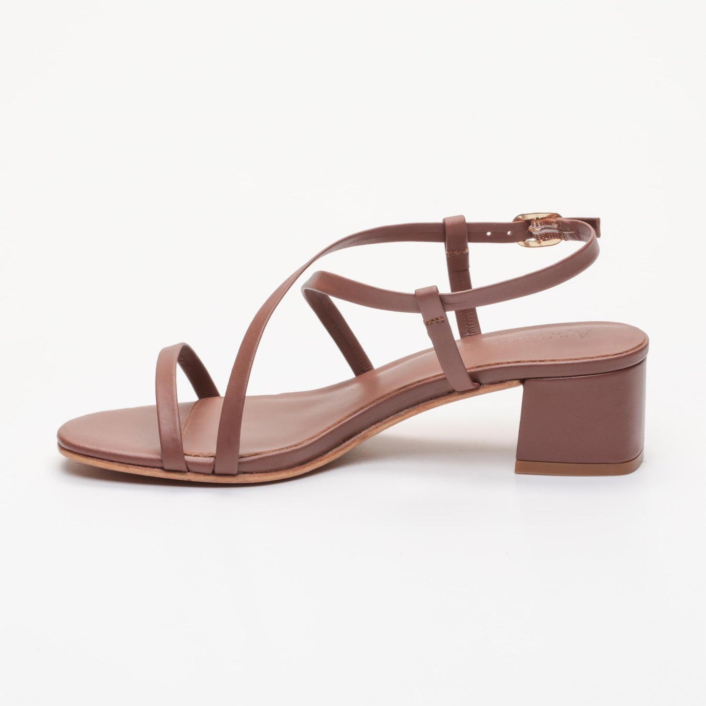 GLORIA sandales à talon en cuir camel