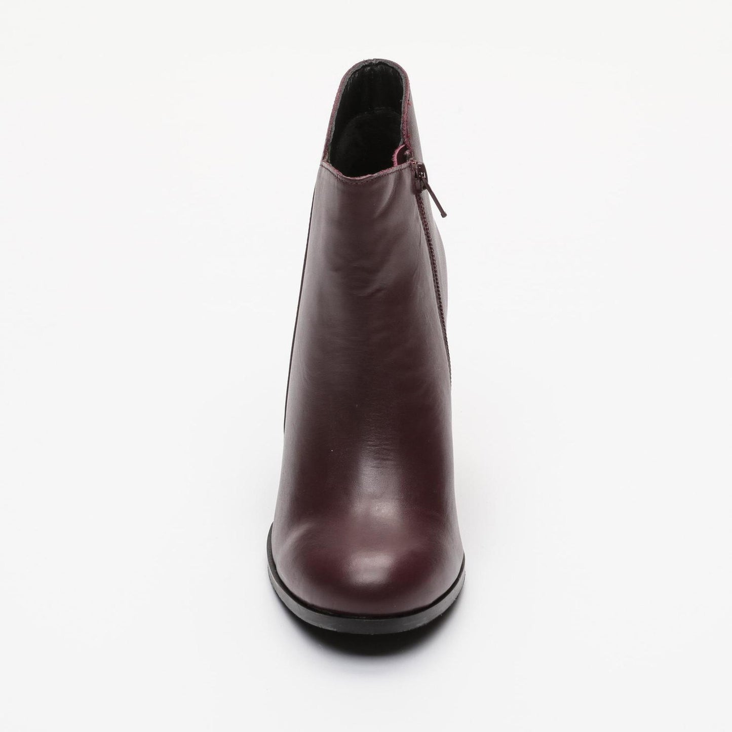 ISABELA bottines à talon en cuir bordeaux