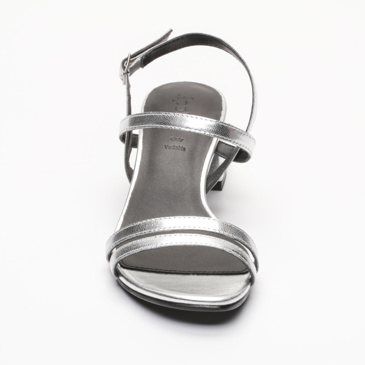 LIAM sandales à talon en cuir argent