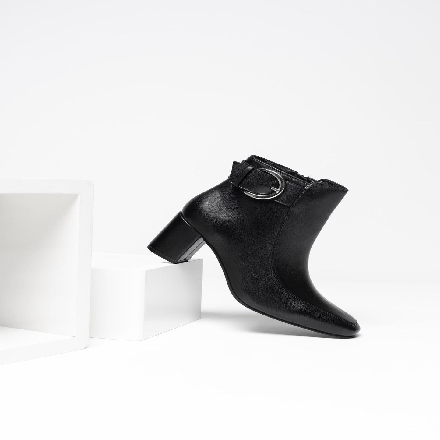 MARJO bottines à talon en cuir camel