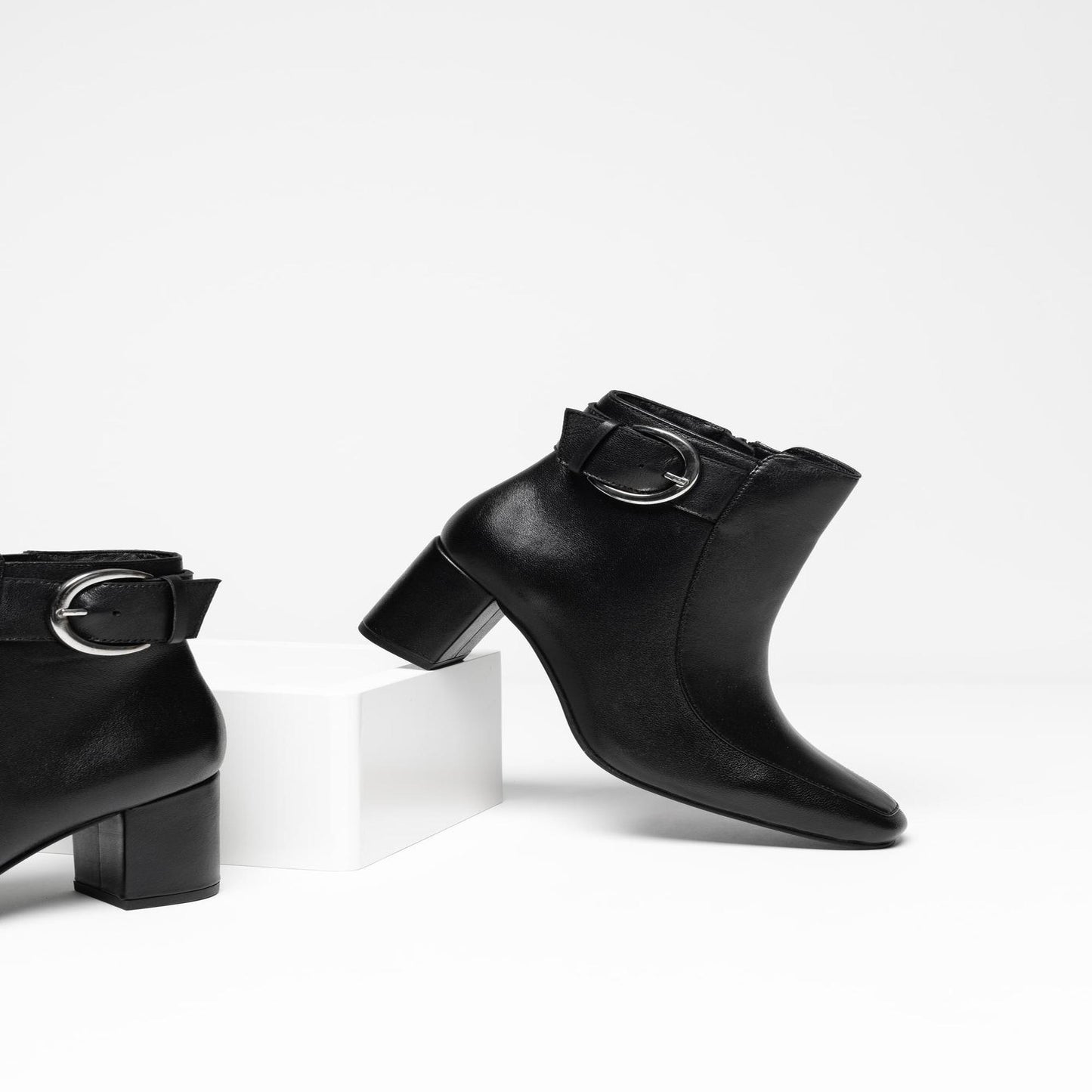 MARJO bottines à talon en cuir camel