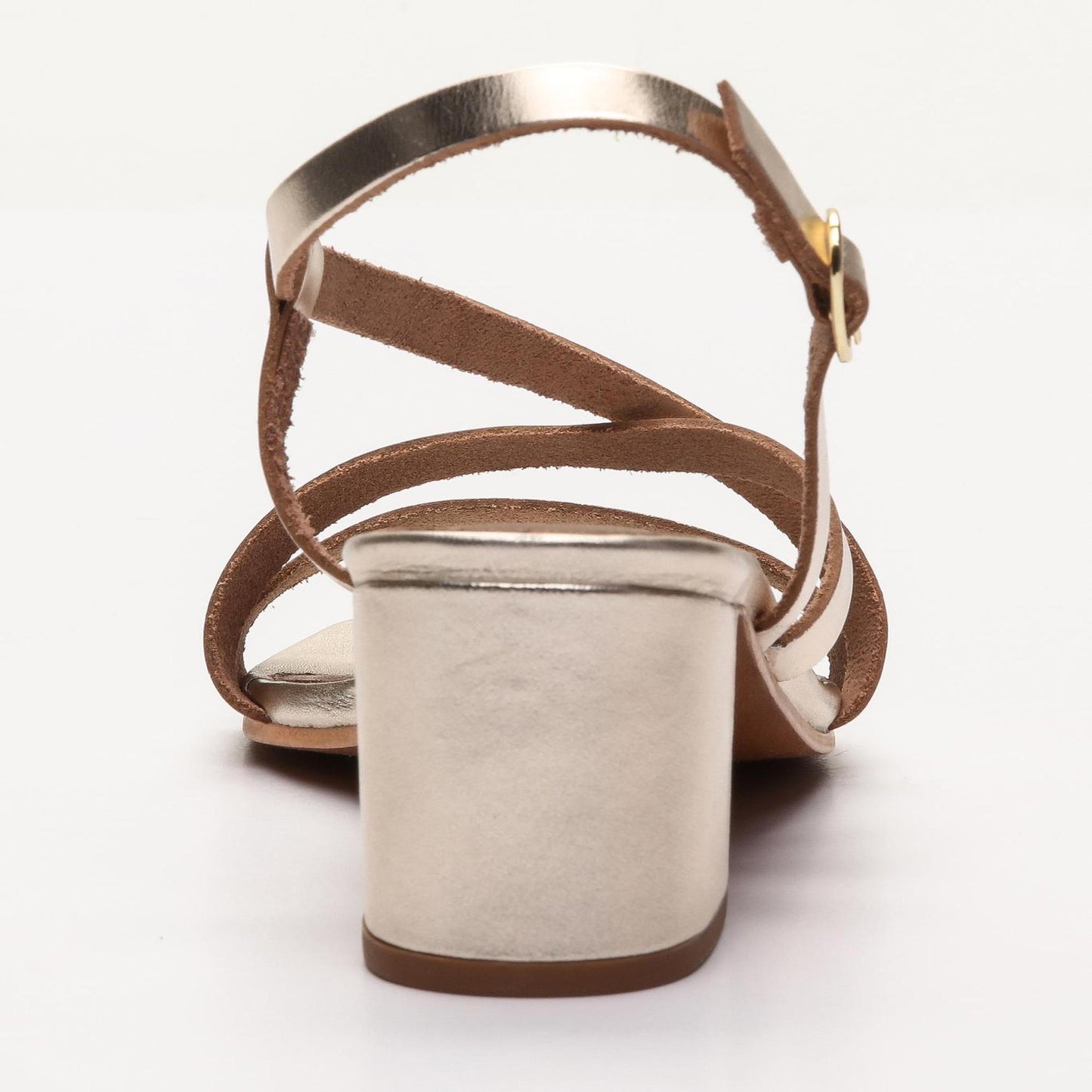 ROSEL sandales à talon en cuir doré
