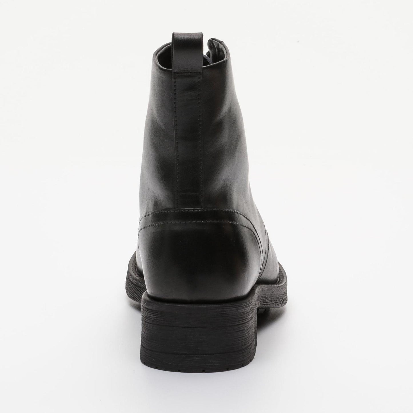 AGNON bottines à talon en cuir noir