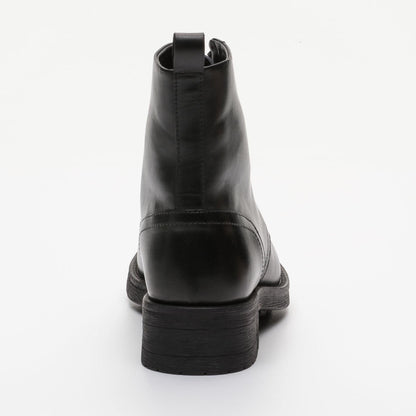 AGNON bottines à talon en cuir noir