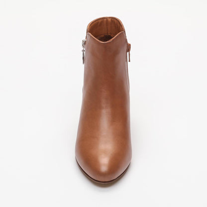 ALEMANY bottines à talon en cuir camel
