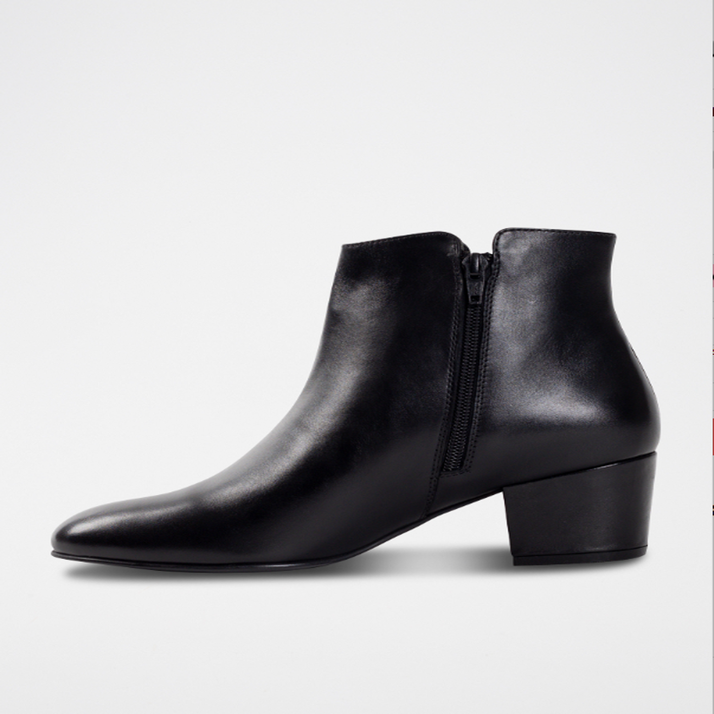 ALEMANY bottines à talon en cuir noir