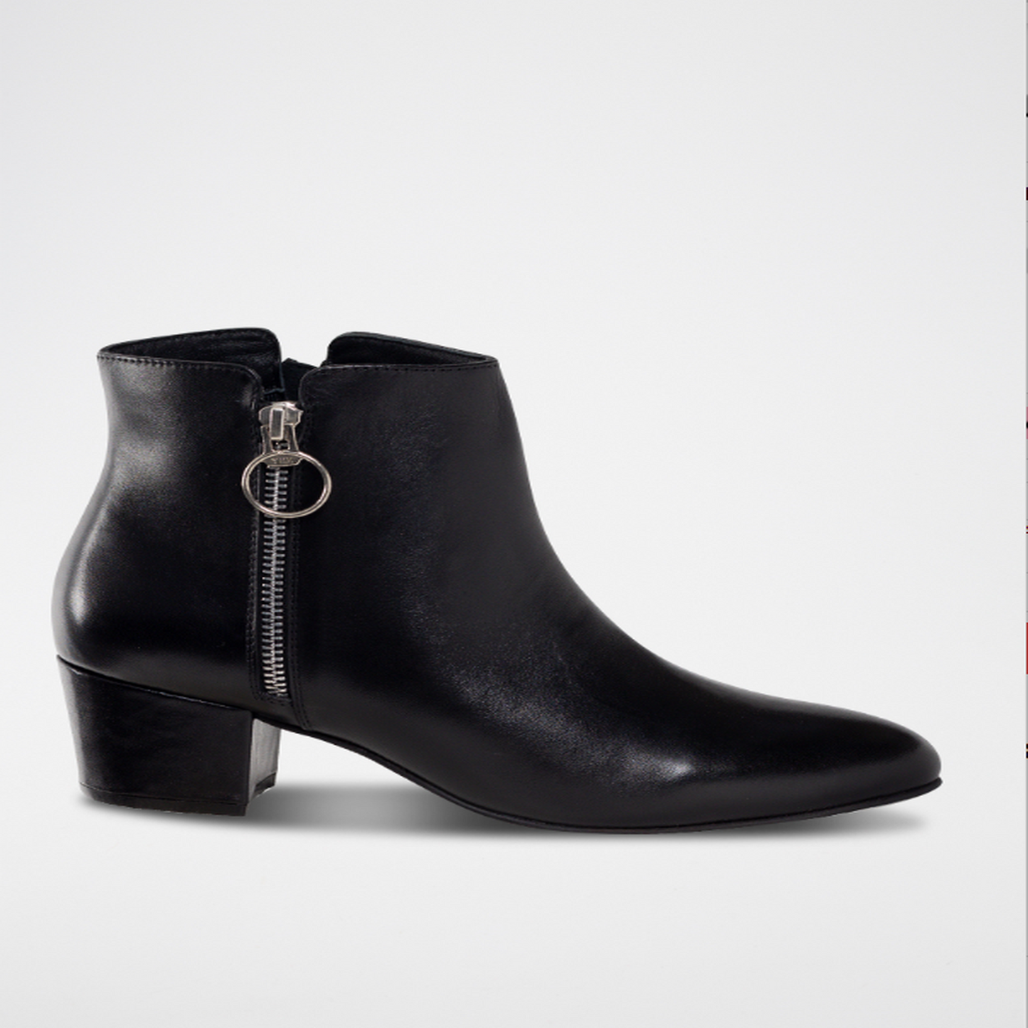 ALEMANY bottines à talon en cuir noir