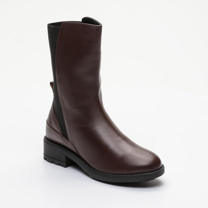 AMELIA bottines à talon en cuir marron