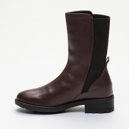 AMELIA bottines à talon en cuir marron