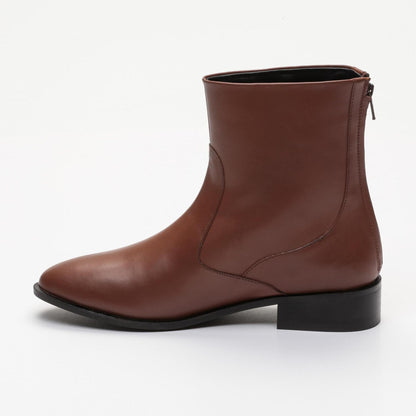 ANNA bottines à talon en cuir cognac