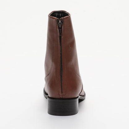 ANNA bottines à talon en cuir cognac