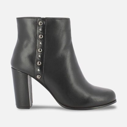 KEARNY bottines à talon en cuir noir
