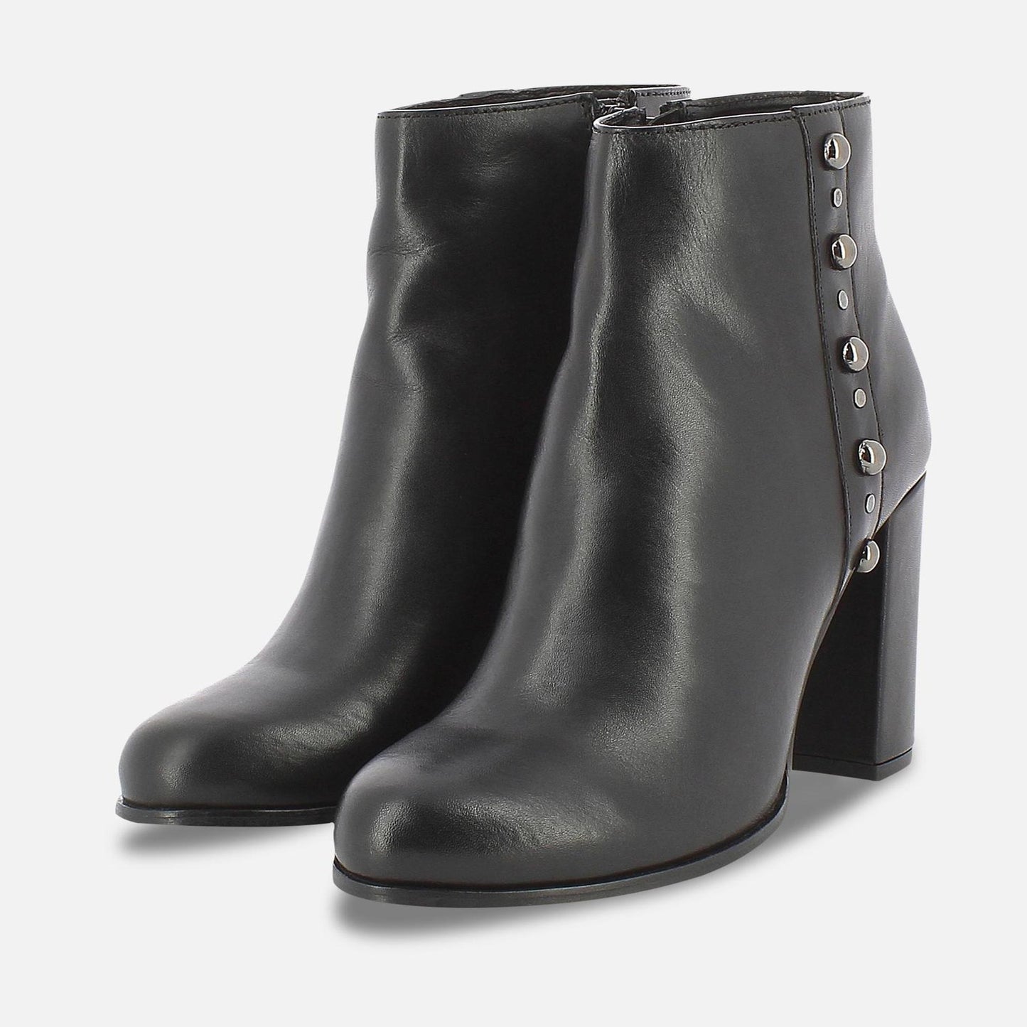 KEARNY bottines à talon en cuir noir