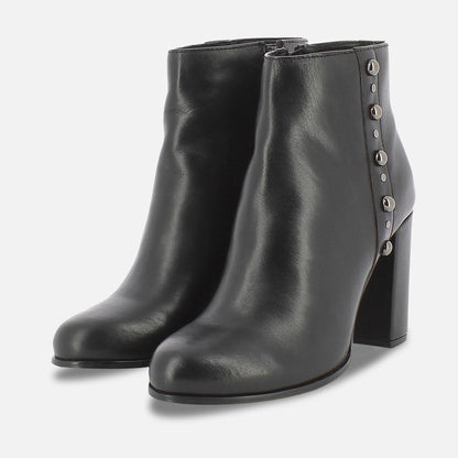 KEARNY bottines à talon en cuir noir