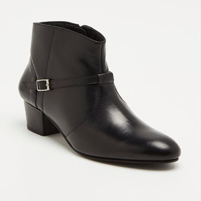 LETTA bottines à talon en cuir noir