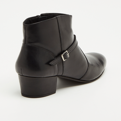 LETTA bottines à talon en cuir noir