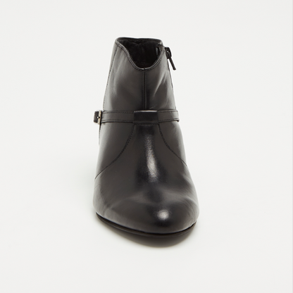 LETTA bottines à talon en cuir noir