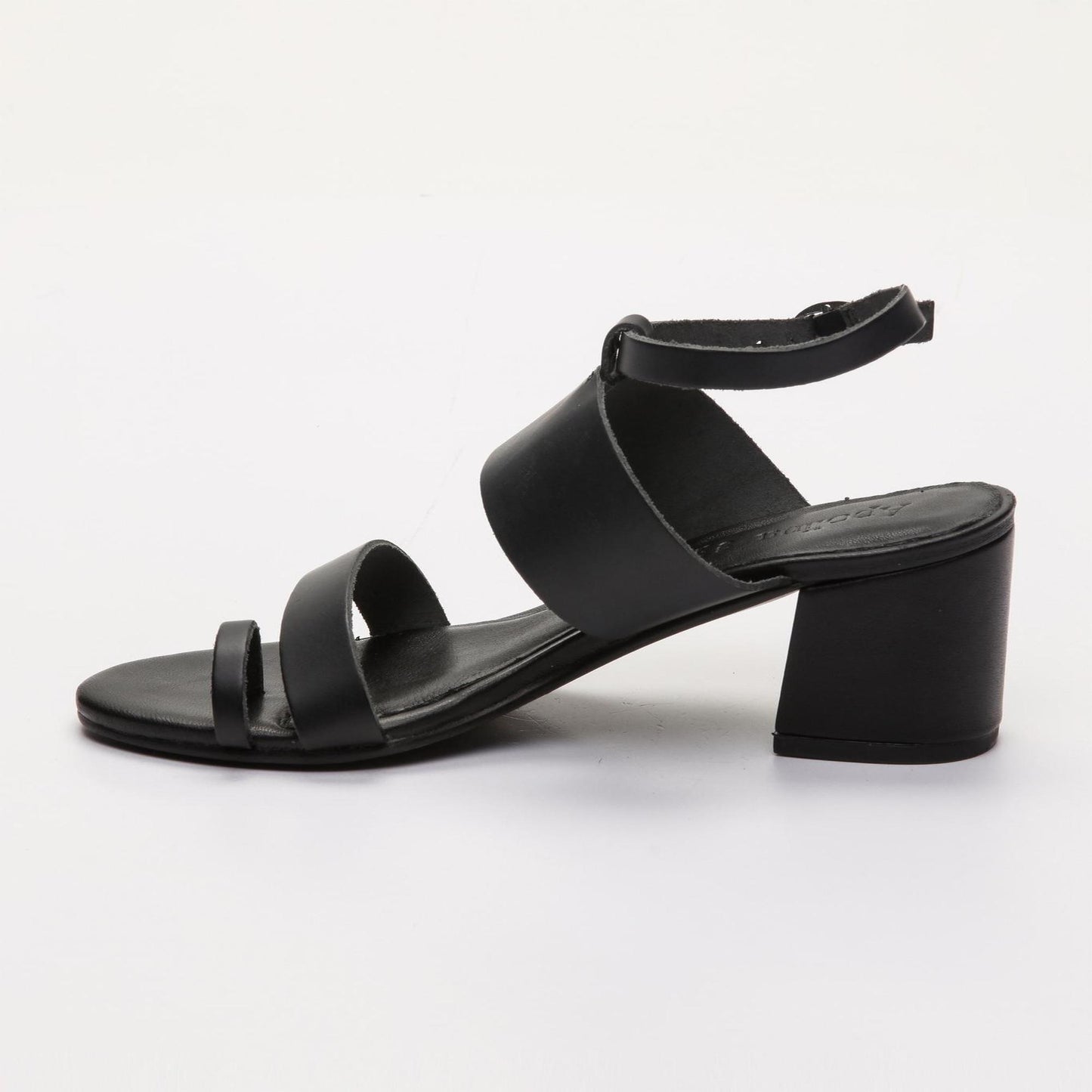 STACY sandales à talon en cuir noir