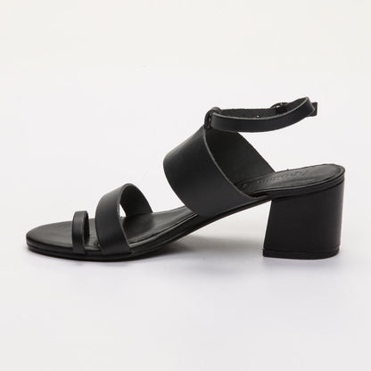 STACY sandales à talon en cuir noir